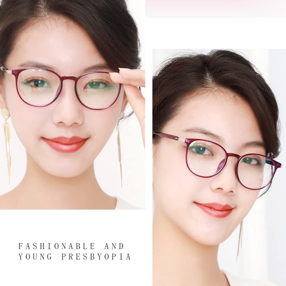 Damen Photochrome Lesebrille Lesehilfe Brille Anti Blaulicht Gleitsichtbrille Progressive Multifokus Lesebrille Asphärische Harzlinse Sonnenbrille Dioptrie +1,0 Bis +3,0 (Size : +2.00)