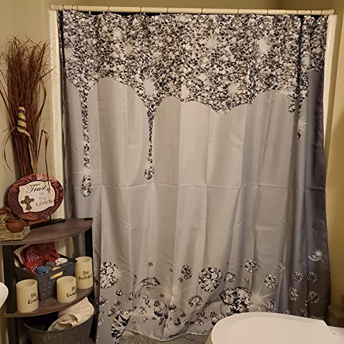 Tersum Silver Grey Shower Curtains(No Glitter), Perfect Color Scheme For Bling Party Decorations 72X72 Inch 3D Printed Waterproof Fabric Glam Teen Girl Shower Curtains For Bathroom,Ylyyte156 #TOP4