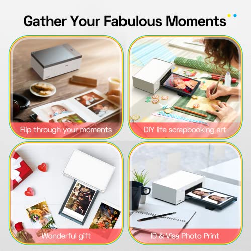 Liene White M200 4X6'' Photo Printer Battery Edition, Wireless Photo Printer For Iphone Android, Dye Sublimation Printing Full-Color Photo 20-Sheet, Portable Picture Printer Ideal For Travel Home Use #TOP7