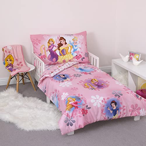 Disney Pretty Princess łóżko dla malucha, 4-częściowy zestaw, różowy