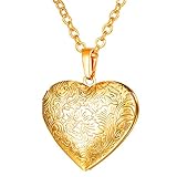 U7 Gold Heart Pendant Locket Necklace for Women, Fashion Jewellery