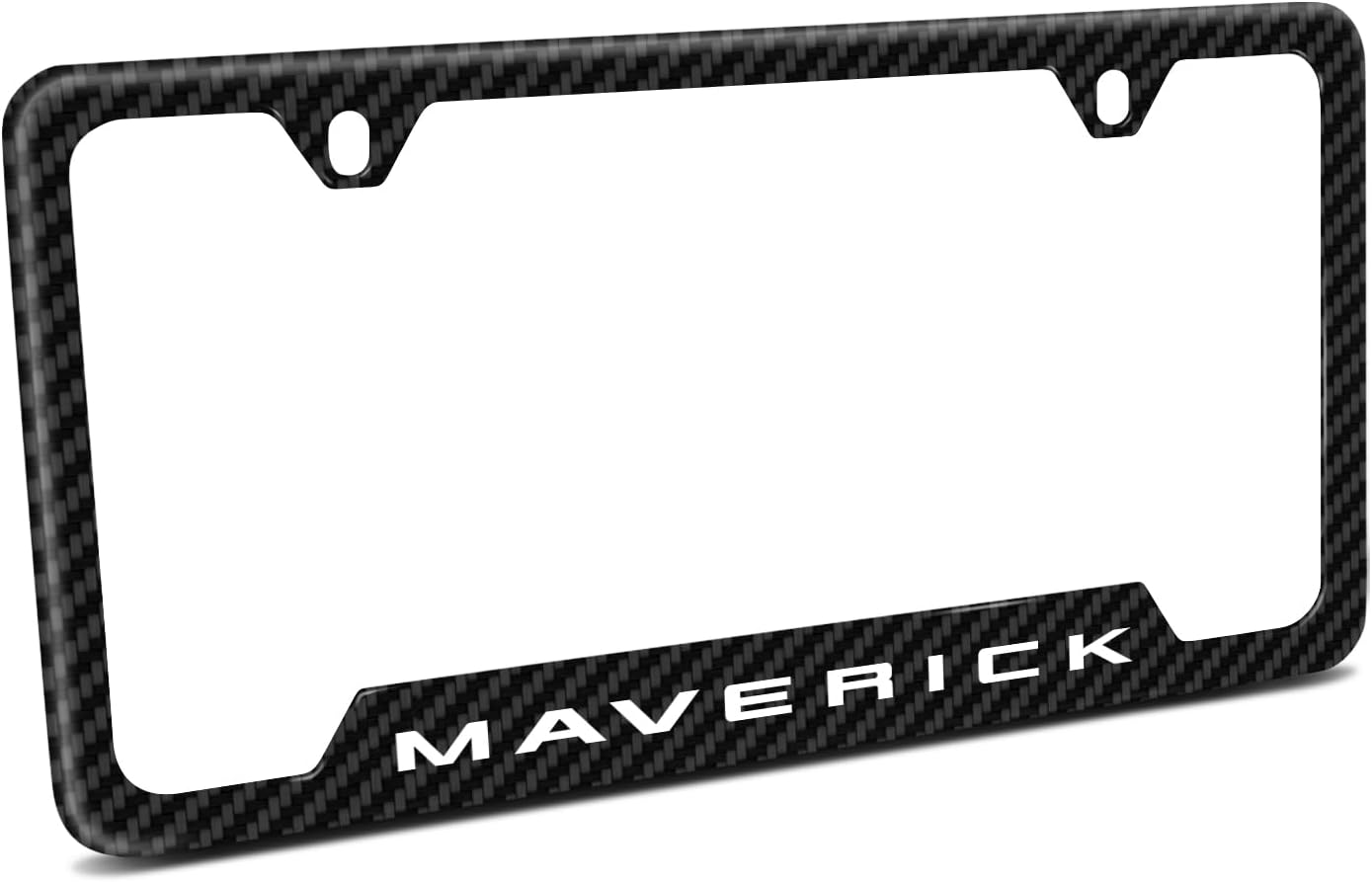 iPick Image for Ford Maverick Black Carbon Fiber Texture ABS Plastic 50 States License Plate Frame