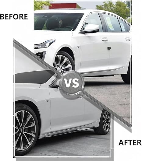 Compatible with Cadillac CT5 2020-2025 Glossy Black Side Skirt Body Kit Spoiler Lip Trim