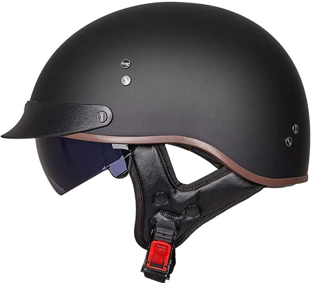 Retro kask motocyklowy dla dorosłych mężczyzn kobiet, letni kask motocyklowy z otwartą twarzą ECE/ECE zatwierdzony z wagą osłony przeciwsłonecznej rower jazda na rowerze kaski dla dorosłych
