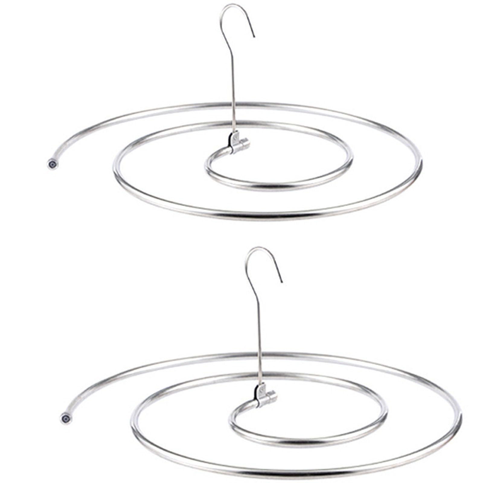 Lot de 2 séchoirs en acier inoxydable en forme de spirale pour draps de lit, cintres en spirale en acier 304 avec rotation à 360°, étagère à linge peu encombrante pour couvertures, couvre-lits