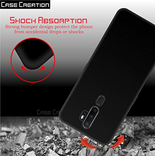 Image of Case Creation for Oppo A9 2020 Back case, Oppo A9 2020 Slim Flexible Smart Look case with 360 Camera All Angle Protection (Pure Black)