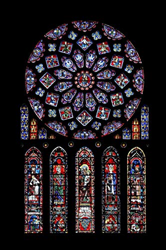 Stained Glass Window at Notre Dame Cathedral: Notebook journal (6 x 9 Lined Notebook, 120 pages)