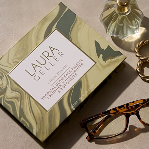 Laura Geller New York Full Face Cheek To Chic Tropical Glow Face Palette 2 Blushes, 2 Highlighters & 2 Bronzers, Includes 6 Full-Sized Shades #TOP5
