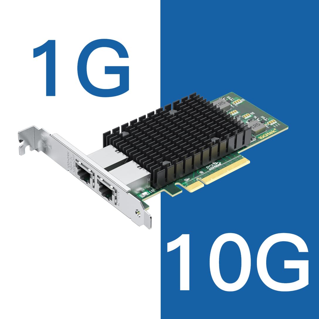 10G NIC,doppio RJ45 ports,Scheda di rete Ethernet,10GbE CNA,SPEC pari a X540-T2,con Intel X540 controllore,supporto Windows Server/Linux/VMware (non supporto MAC)