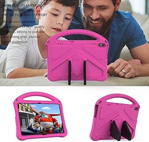 Tading Kids Case for Lenovo Tab M10/P10, Children Friendly EVA Foam Protective Stand Handle Cover Case for Lenovo Tab M10(TB-X605L/X605F) /M10 HD(X505L/X505F) [Not for M10 HD 2nd Gen X306F] - Hot Pink