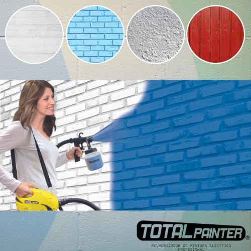 Pistola de pintura de 800 ml Total Painter con 3 boquillas intercambiables 7
