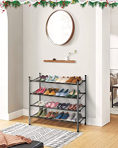 Mulisoft 2-Tier Expandable, Stackable And Adjustable Shoe Rack Organizer, Sturdy And Durable Metal Shoe Storage Organizer, Vertical Shoe Rack For Closet/Entryway/Bedroom/Dorm/Doorway #TOP1