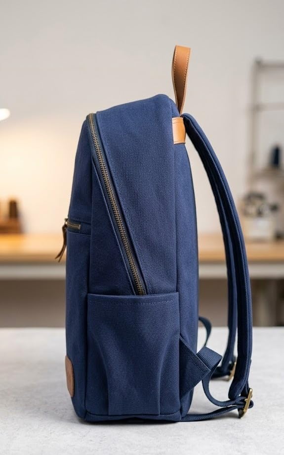 Image of Canvas Backpack | Lightweight Casual Daypack with Front Zipper Pocket | Durable Travel, & Daily Use Backpack | Unisex Travel Backpack | Laptop Backpack Compatible with upto 14 inch Laptop