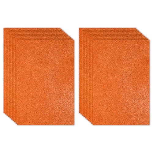 Mousse EVA pailletée orange 28x20cm lot 20 feuilles adhésives feutre EVA scintillant 2mm