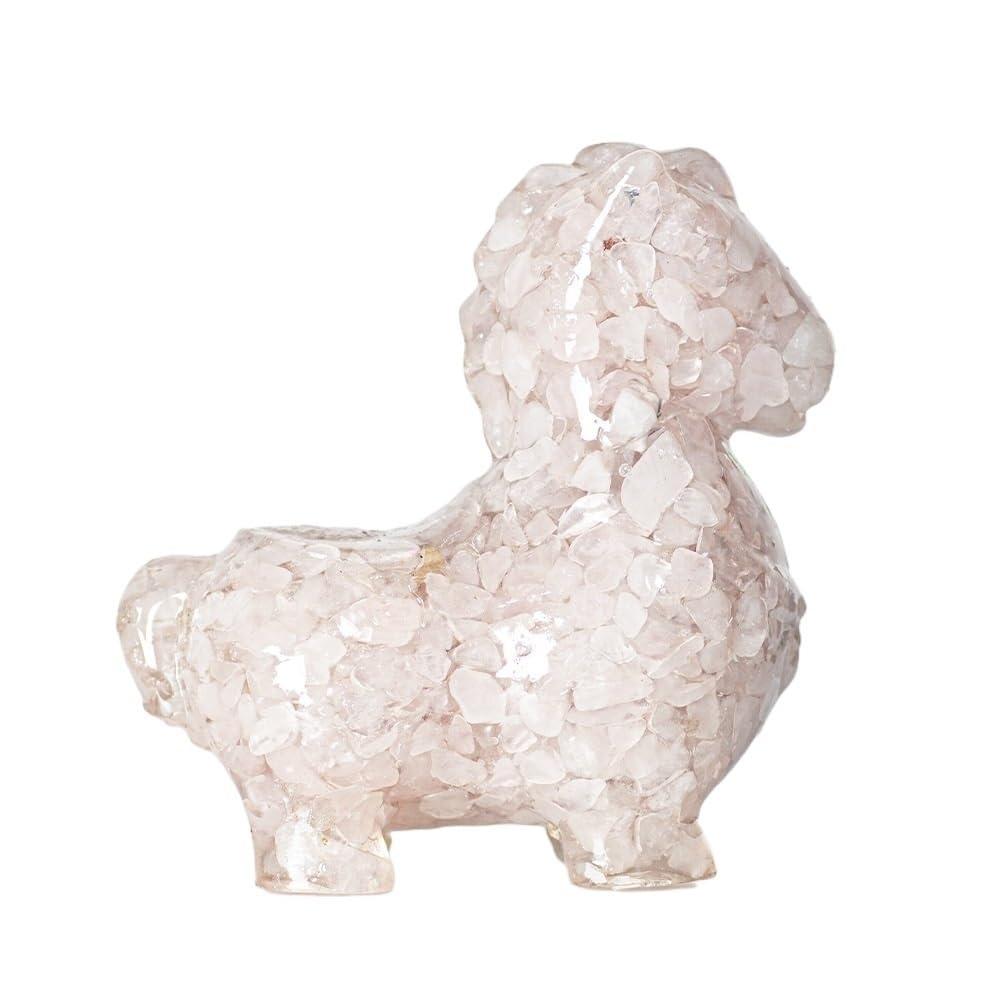 HUFFA Elegant Desktop Ceramic Horse Figurine Ornament - Natural Crystal & Resin Decorative Piece
