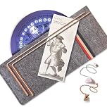 Dowsing Rods Copper - Made in USA - 99% Pure Copper - Water Divining, Energy Healing, Paranormal, Gold, Yes No questions. Instructions and Bonus Pendulum - 5x13 Inch Non-toxic