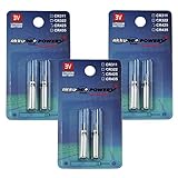 6 Lithium Stift-Batterien für LED-Angelposen, ideal zum Nachtangeln