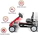 Costzon Kids Pedal Go Kart, 4 Non-Slip Wheel Ride on Car with Adjustable Bucket Seat, Pedal Powered Ride On Toys for Toddlers, Children-Oriented Ergonomic Design, Pedal Cart for Kids (Red)