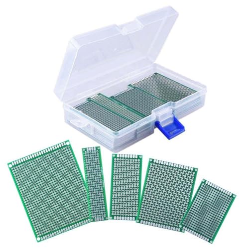 Lawnoval Kit de 32 placas de protoboard PCB de doble cara para soldar, 5 tamaños (2 x 8 a 7 x 9 cm), impresión verde, proyectos electrónicos de bricolaje