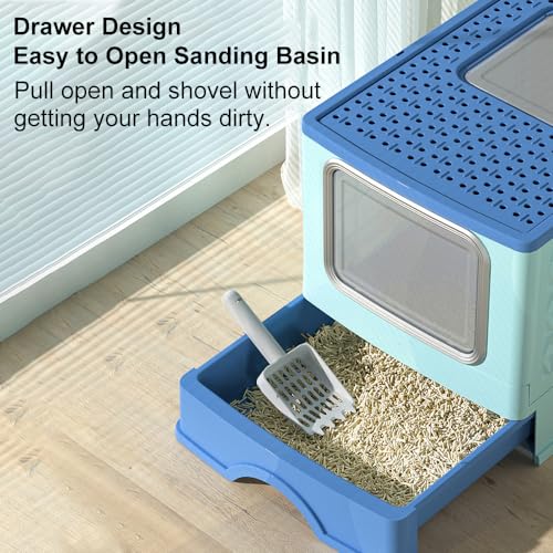 Caja arenero cerrada para gato grande con diseño de cajón miniatura 5