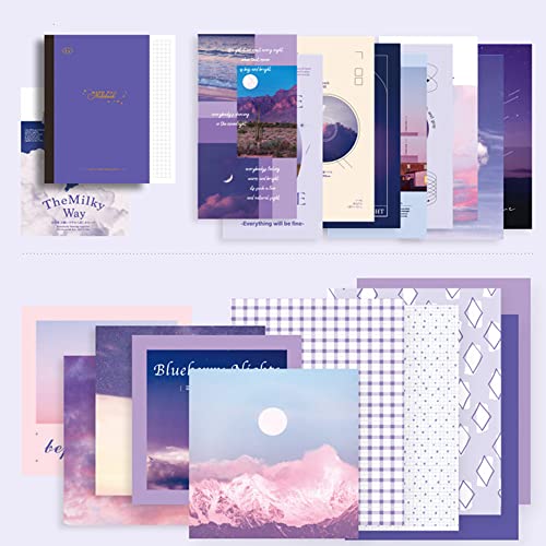 La Queenie 01 Aesthetic Scrapbook Kit,326Pcs Scrapbooking Supplies Kit,Art Journaling Supplies With Stationery,A6 Grid Notebook,Scrapbook Gift For Teen Girl Kid thumb #3