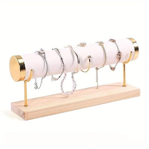 XINXIYUAN Simple 1/3-Layer Jewelry Rack - Wooden Bracelet Holder For Women & Men(White)