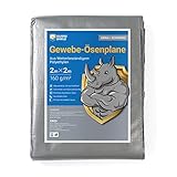 GUARD SHIELD Abdeckplane Gewebeplane mit Ösen Plane 2x2m 160g/㎡ Grau/Schwarz Schutzplane Allzweckplane Wasserdicht, Reißfest, UV-stabilisiert, Schimmelresistent