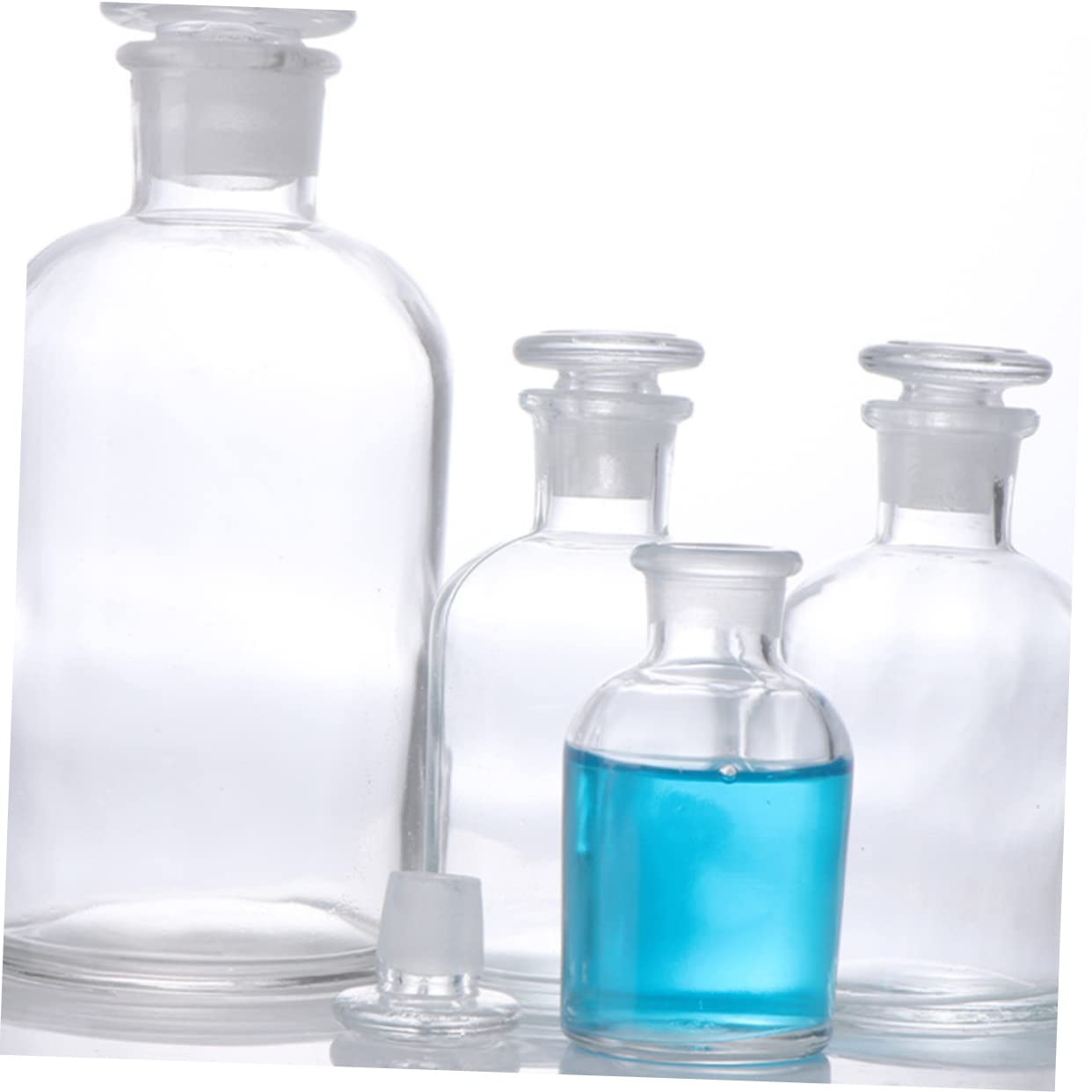 KICHOUSE 1pc Reagent Bottle Lab Vials Lab Bottles Scientific Lab Equipment Clear Container Apothecary Jars with Lids Carafe with Lids Toothbrush Covers Caps Chemicals Bottle Clear Jar Glass