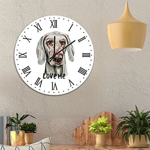 Horloge murale Weimaraner silencieuse à quartz pour salon chaleureux - 4