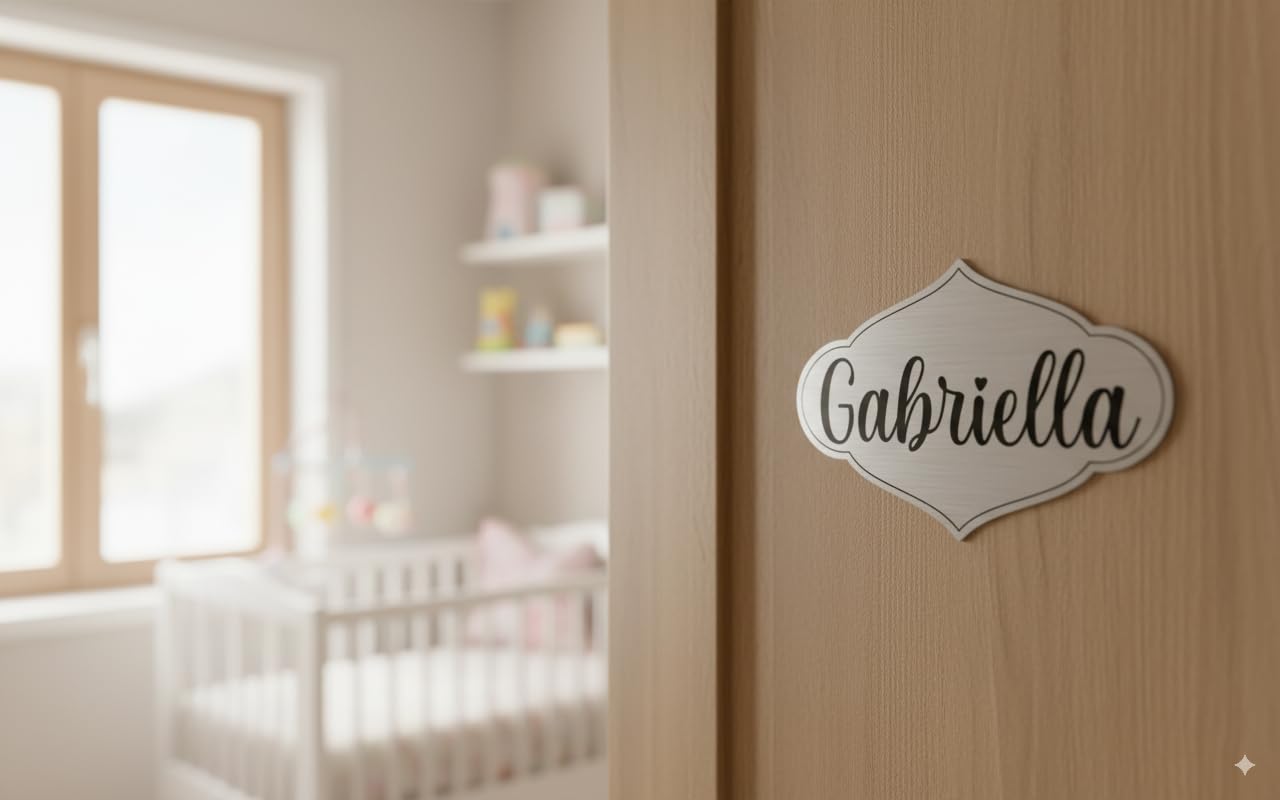 Targa Porta Ingresso Personalizzabile Argento Spazzolato - Nome, Indirizzo, Design a Scelta, Targhetta Fuoriporta Laser Incisa Laminato Plastico