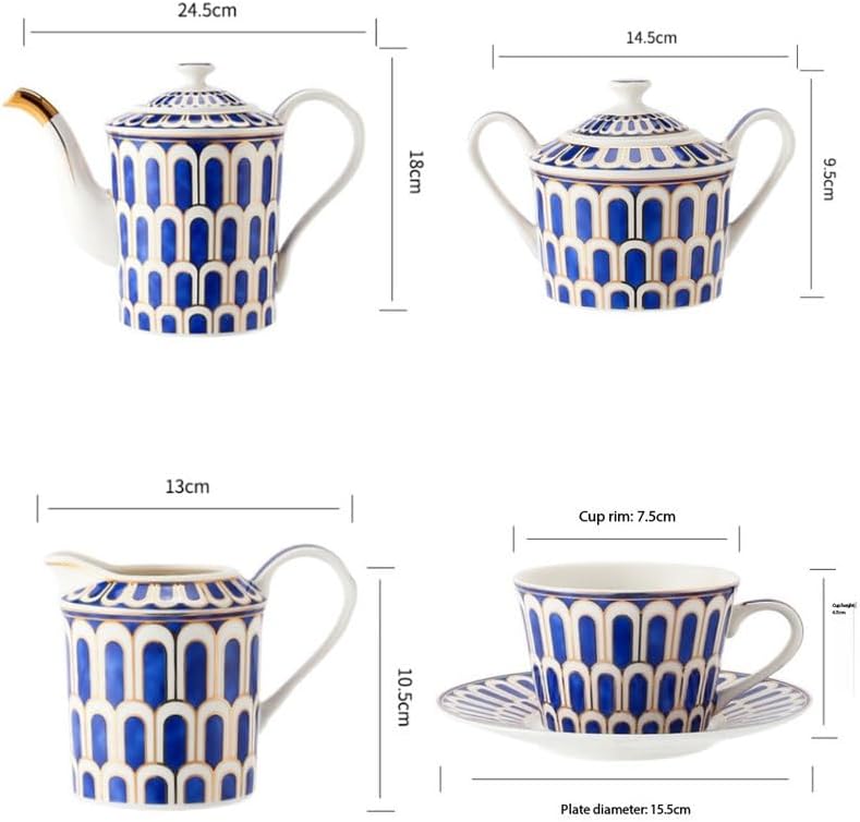 Bone China Coffee Pot Set European Red Tea Sets Ceramic