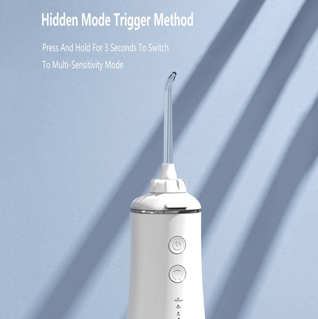 TJH Idropulsore Senza Fili, idropulsore Orale Ipx7 Impermeabile 350 ml 6 modalità 6 getti Idropulsore Senza Fili USB Ricaricabile 13-20 Giorni per i Viaggi a casa