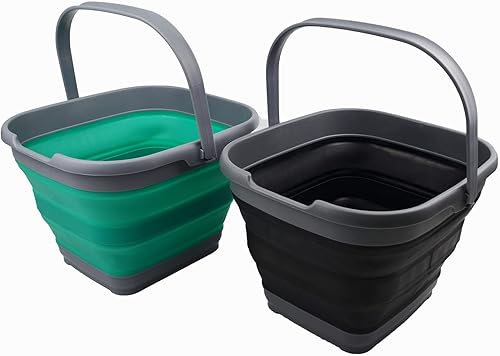 SAMMART Juego de 2 cestas rectangulares plegables de 10 litros (2.6 galones) (ángel de mar + naranja, 2)