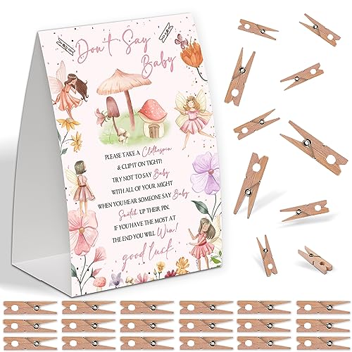 Enchanted Pixie Fairy Shower Decoration,Don't Say Baby Baby Shower Game,Gender