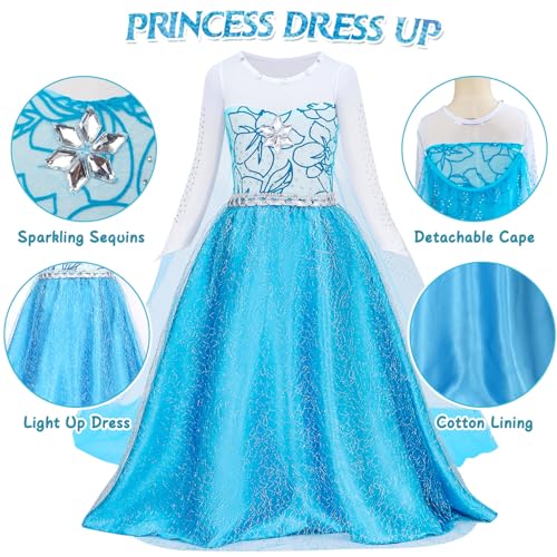 Disfraz completo de princesa para niñas con capa y accesorios miniatura 5