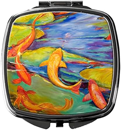 Caroline's Treasures JMK1263SCM Koi Compact Mirror Decorative Travel Makeup Mirror for Women Girls Gifts Pocket Makeup Mirror Folding Handheld image 5