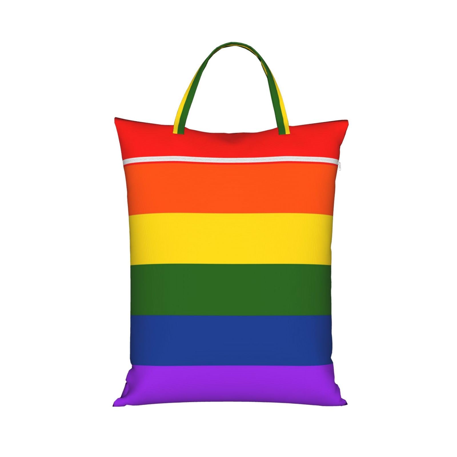 YFSGDLBN Rainbow Flag printed Travel dirty laundry bag clothes pack Storage Basket Bag