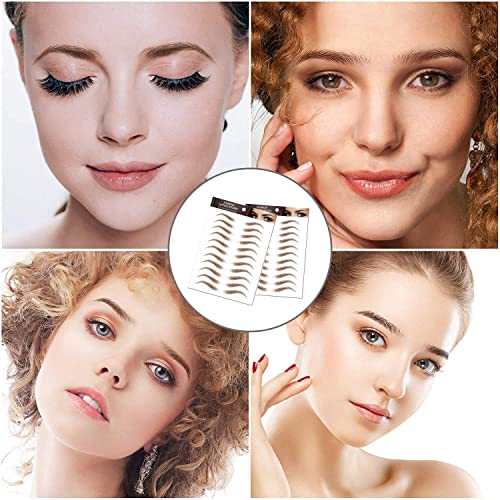 8 Sheets Eyebrow Tattoo Stickers, 4D Hair-Like Authentic Eyebrows, Brown Imitation Ecological Lazy Natural Tattoo Eyebrow Stickers Waterproof For Woman Makeup Tool For Woman 88 Pairs (Classic Pattern) #TOP5