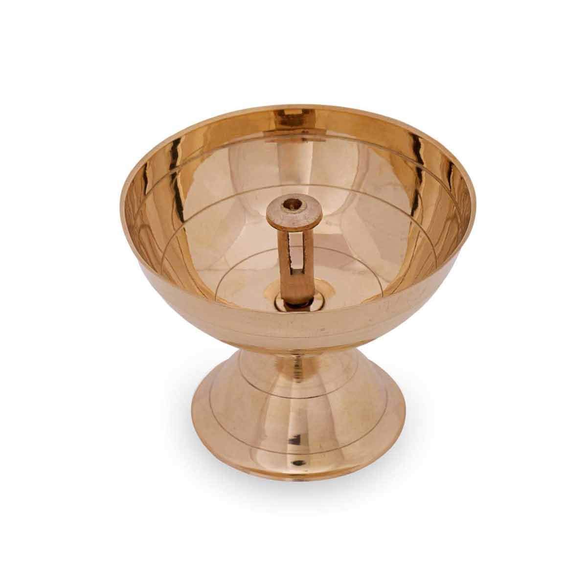 Aashita Creations Handmade Decorative Brass Diya Stand for Worship/Religious Pooja Articles