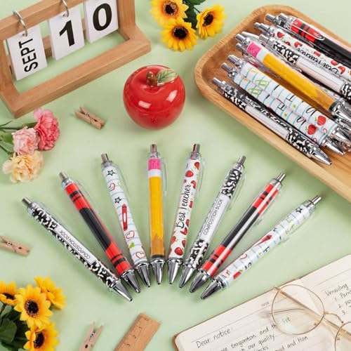 Thenshop 50 Pcs Back to School Pens Bulk Thank You Best Teachers' Day Gel Ink Ballpoint Pens Inspirational Graduation Theme Party Favors Appreciation Gifts for Office School Work - Image 2
