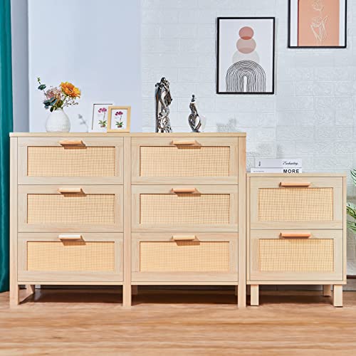 Graficial Rattan 6 Drawer Dresser For Bedroom, Hamilton Rattan Chest Of Drawers, Closet Storage Bedside Table Dresser For Bedroom, (Rxfet23) #TOP6