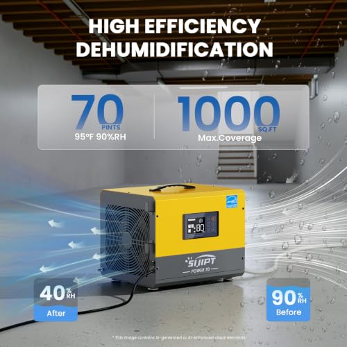 Image of 70 Pints ENERGY STAR Commercial Crawl Space Dehumidifier w /Pump & Drain