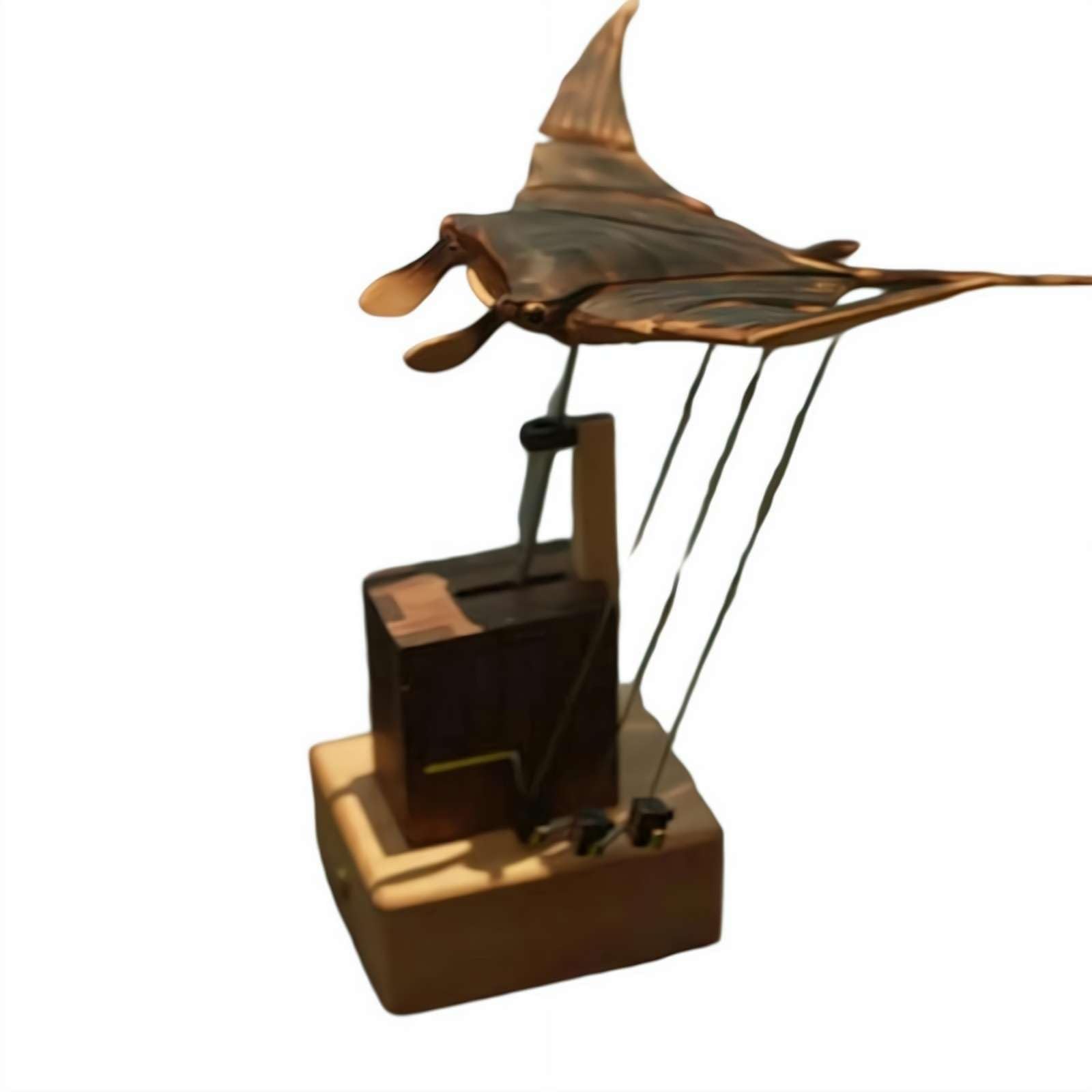 Automaton elettrico Manta Ray Automaton in legno fatto a mano aggiornato - movimento realistico di nuoto, decorazione unica per scrivania oceano per casa ufficio