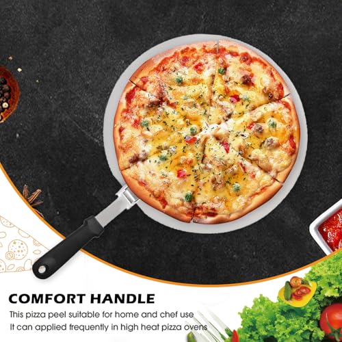 Pizzaschaufel, perforiert, professionell, perforiert, 25 x 25 cm, großer Ständer, mit klappbarem Griff für Ofen und Grill zum Kochen von Pizza, Brot, stabiler