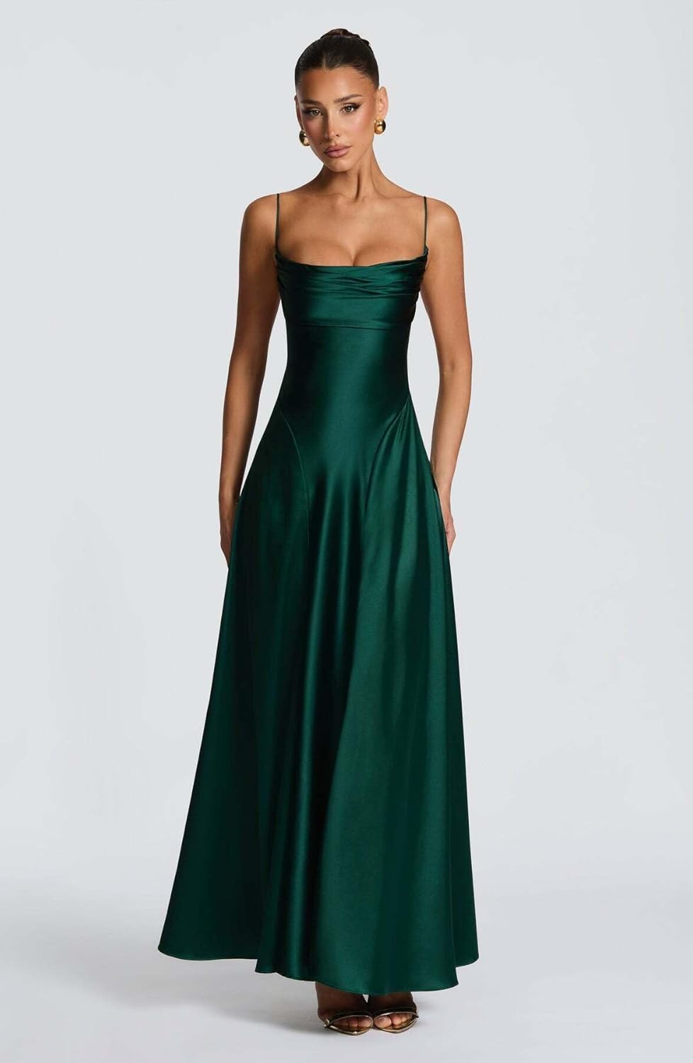 Satin Bridesmaid Dresses for Women 2026 Long Prom Ball Gown Formal Wedding Guest Dress