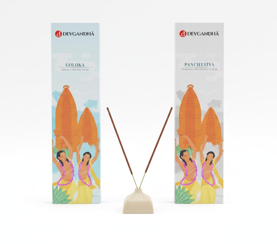 Devgandha Pack of 2 Incense Sticks | Organic Incense Stick | 2 fragrances Goloka & Panchtatva | Fragrance of Vrindavan | 200 GM (Approx. 100 Sticks)-image-48
