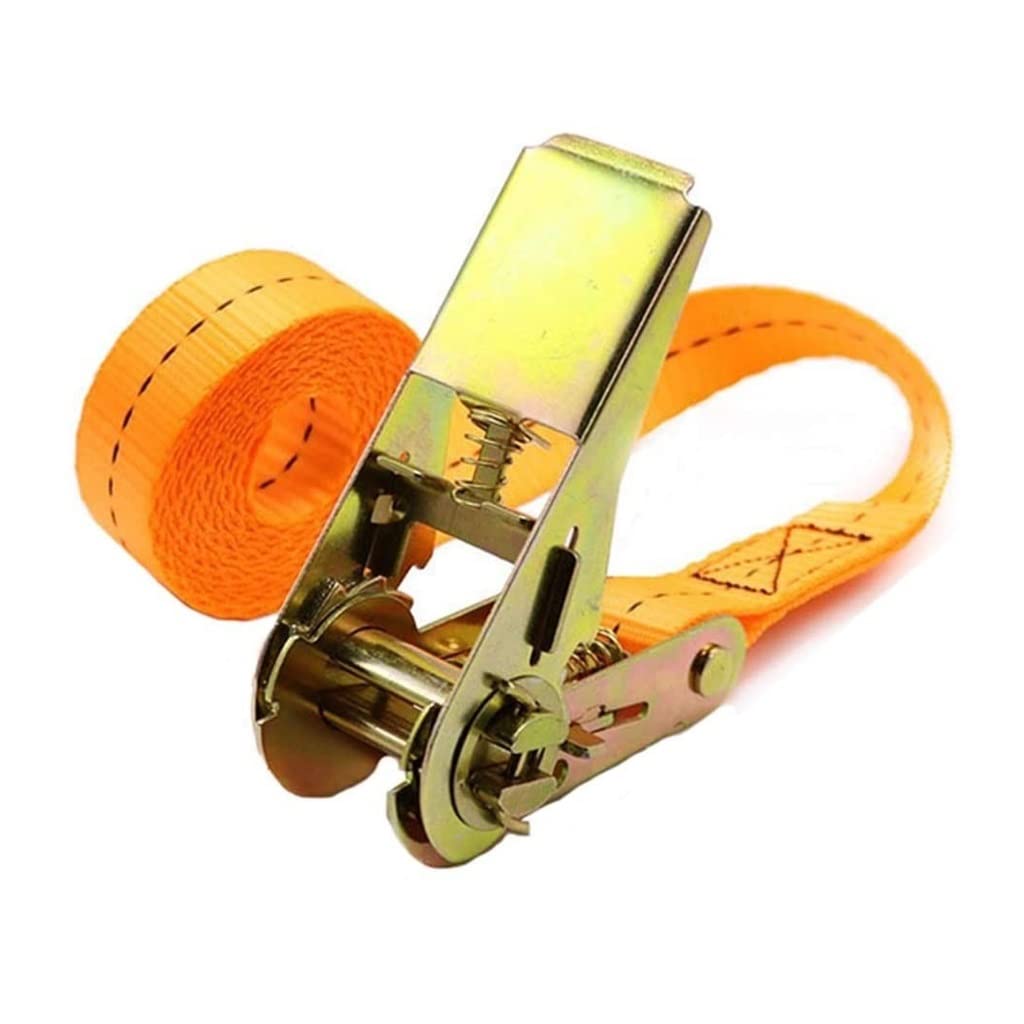 Cinghie di ancoraggio a cricchetto 4 set 1 pollice di larghezza Tirare di sicurezza 800 kg Cinghie di tensionamento Cinghie di ancoraggio per apparecchi in movimento, attrezzature per prato, motocic
