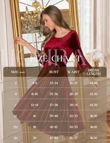 Image of HomRain Women's Church Dresses Modest Bell Sleeve Wedding Guest Cocktail Tea Party Vintage Evening Dress
