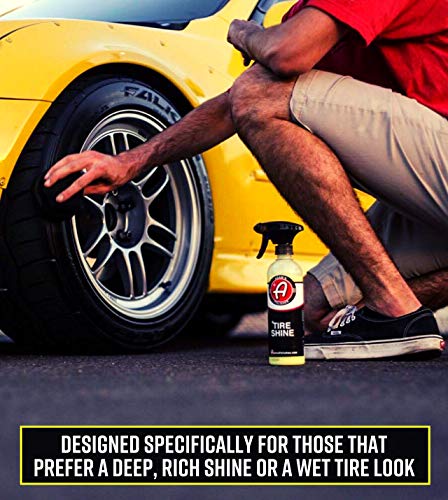 Image of Adam's SiO2 Infused Tire Shine Plus 16oz - Achieve a Lustrous, Dark, Long Lasting Shine - Non-Greasy and No Sling Formulation Infused with SiO2 for Increased a Longer, Durable Shine (Refill Kit)