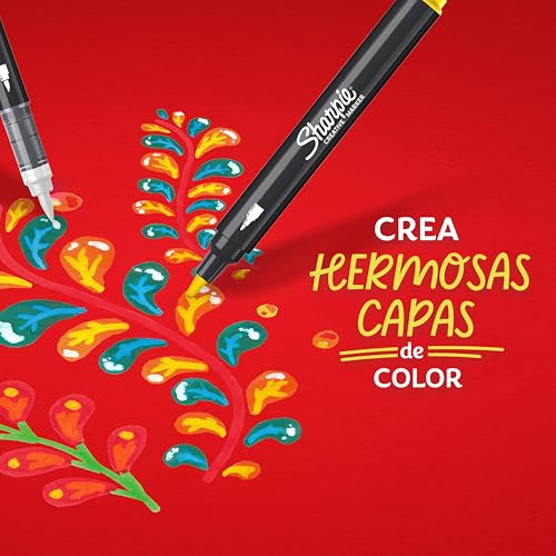 Miniatura 6 de Sharpie Marcadores Rotuladores acrílicos creativos de con punta redonda base agua | Escribe en la mayoría de superficies | Materiales de arte y manualidades | Azul | 6 Piezas